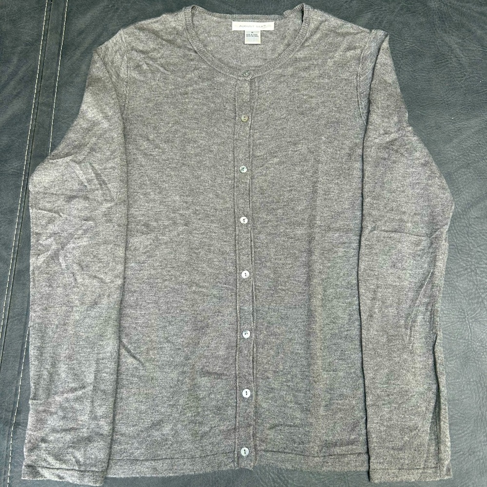 August Silk Cardigan Sweater